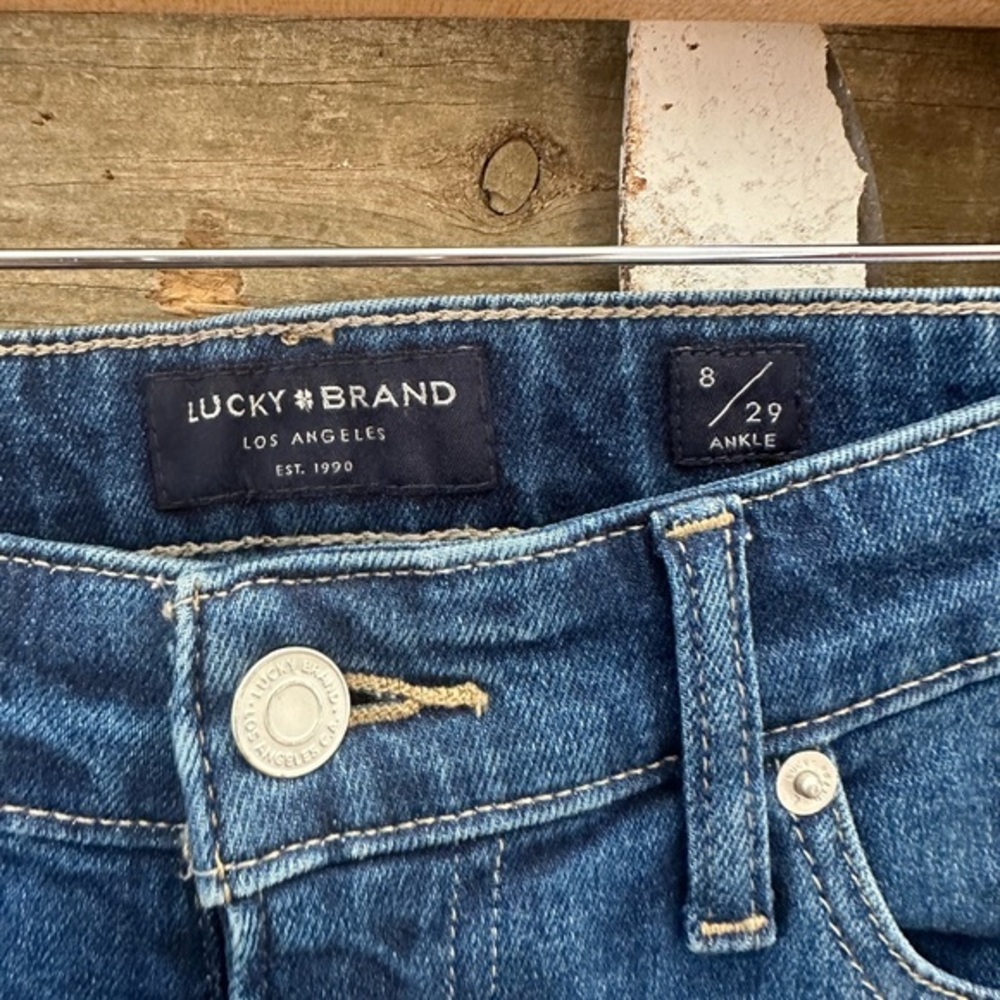 Lucky Brand Sweet crop stretch denim jeans ladies size‎ 8 29 ankle - Picture 3 of 9